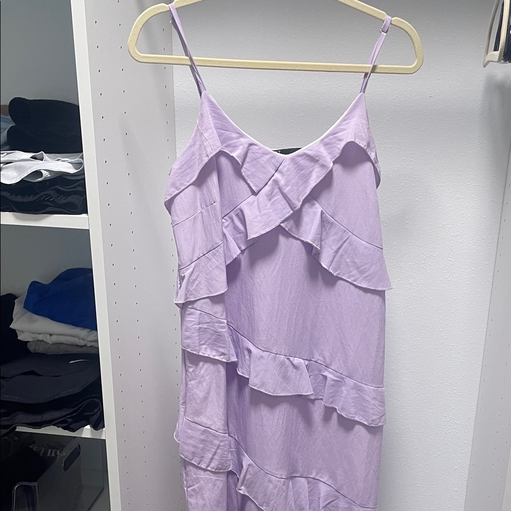 Versona Lavender Ruffle Midi Dress